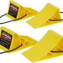 PAHTTO Wheel Chocks, 4Pack Heavy Duty Wheel Chocks with Rope for Easy Removal, Durable, Non-Slip, Hard Plastic Wheel Chocks for, RV, Camper, Effective in Keeping Your Vehicle in Place, Yellow