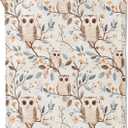 Cute Owl Throw Blanket,50x60in,Soft,Lightweight Flannel,Adorable Cartoon Bird and Branch Blankets - Gifts for Adult & Animal Lovers,for Couch Office Travel,Home Living Room Decor