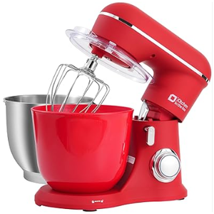 Kitchen in the box Stand Mixer, 5QT+4.5QT Two bowls Electric Food Mixer, 10 Speeds 3IN1 Kitchen Mixer for Daily Use with Egg Whisk,Dough Hook,Flat Beater (Frost White, 5QT)