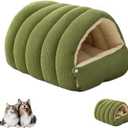 Large Cozy Monster Cat Bed, Cat Beds for Indoor Cats, Cat Cave Bed Cat Tent with Removable Cushion, Warm Cave Nest Sleeping Bed Puppy House for Cats Small Dogs, Anti-Anxiety Cuddler Beds-Green