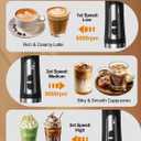 Rechargeable Milk Frother, Coffee Frother Handheld Wand, IP67 Waterproof Electric Foam Maker, High Power High-speed Drink Mixer Foamer for Matcha, Lattes, Cappuccino