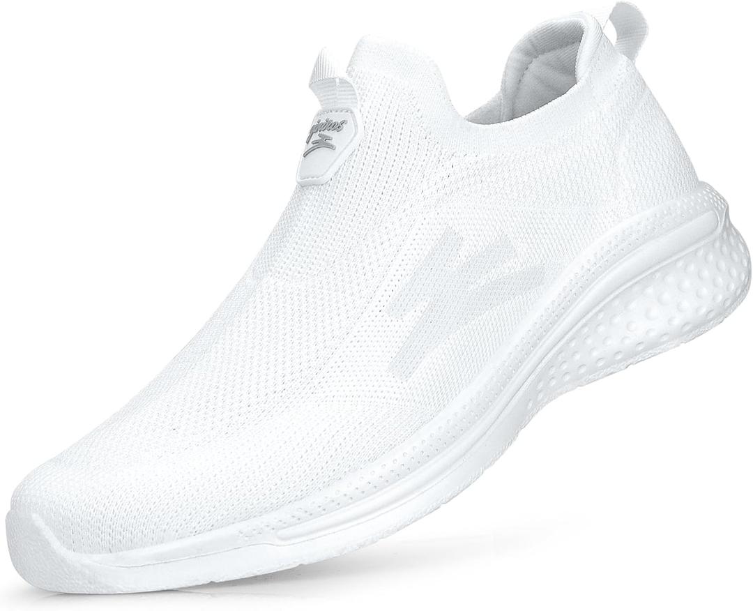 Giniros Women's Walking Shoes Lightweight Breathable Mesh Sneakers Non Slip Sole for All Day Standing,Nursing,Travel and Casual Wear, White 9
