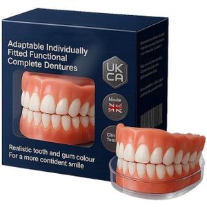Moldable False Teeth, Silicone Dentures, Men and Veneers Teeth for Women - Upper and Lower Matching Set, Convenient and Quick, Suitable for Daily, Party