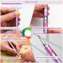 Benote Diamond Art Painting Pen Refillable Wax Pen for Diamond Art Kit Accessories Self-Stick Drill Pens with Metal Correction Plate for 5D Craft DIY Nail - B18