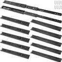 6 Pairs 14 Inch Black Full Extension Drawer Slides, Side Mount Drawer Slides with Screw, Ball Bearing File Cabinet Rails for Kitchen and Office Cabinet