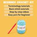 Terself Axolotl Crochet Kit for Beginners: 2PCS Crochet Animal Kits for Kids & Adults, Learn to Crocheting Starter Kit with Written Pattern & Video Tutorials (40%+ Yarn Extra)- Axolotl Family