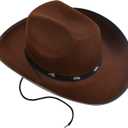 Kangaroo Mens Felt Cowboy Hat for Men Western Style Wide Brim Cowgirl Hat, Cowboy Costume Accessories for Men for Easter