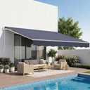 VEVOR Manual Retractable Awning 13.1' x 9.8' Outdoor Patio Awning Sun Shade