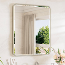 TETOTE Brushed Nickel Bathroom Mirror 24" x 30" Beveled Edge Tempered Glass, Round Corner Rectangle Bathroom Mirror for Over Sink for Modern Bathroom, Living Room, Bedroom, Entryway
