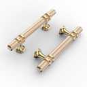 10 Pack 3"(76mm) Gold Cabinet Pulls Knurled Kitchen Cabinet Handles Drawer Pulls Brushed Brass Cupboard Hardware for Cabinets