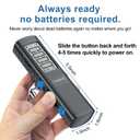Battery-Free Digital Luggage Scale, 110lbs/50kg Portable Handheld Hanging Scale for Luggages, Suitcases, Backpacks & Bags, Easy Weighing for Travel, No Need Batteries (Black)
