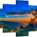 New Mexico Canvas Wall Art New Mexico Landscape Wall Decor Mountains Picture Print Nature Poster Painting Framed Office Home Living Room Bedroom Decoration 5 Panel(60''Wx32''H), 60L" x 32W"
