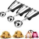 Ultra Durable Stainless Steel Cookie Scoops Set Versatile Trigger Ice Cream Scoop. 3 Sizes for Kitchen Cooking, Baking, Muffins or Fruit. Small (1 Tbsp), Medium (2 Tbsp), Large (3 Tbsp) Ballers