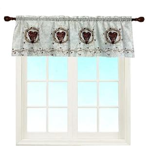 EZ.enjoy Rustic Country Hearts Window Curtain Valance Rod Pocket for Decorative 58 X 18 Inches