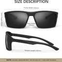 2 x Sunglasses Men Polarized,Square Frame Sport Mens Sun Glasses Fishing Running Cycling Driving UV Protection (Black Frame Blue Legs Blue Lens)