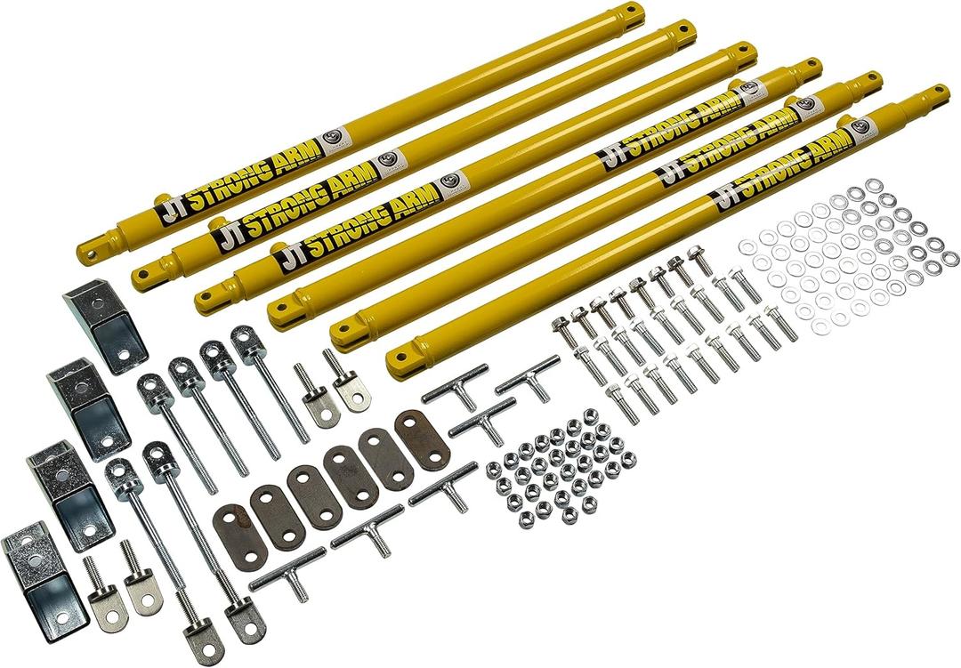 JT's Strong Arm Travel Trailer Jack Stabilizer Kit, Bolt-On Installation, Universal Compatibility, Telescoping Tubes, Eliminates Chassis Movement - 191025