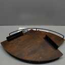 Corner Floating Shelves, Rustic Brown Wood, Set of 2, Wall Mount Storage with Guardrail for Bathroom Kitchen Living Room