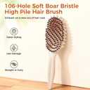 2 x Curly Hair Brush, Curl Defining Brush with Soft Boar Bristles for Combing, Shaping, and Styling Curly Hair Suitable for All Women and Men with Wet & Dry Hair (Wheat)