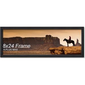 A PLUS MAX 8x24 Picture Frame Black Light Weight Wall Mount