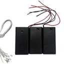 Flever DIY House Accessory for Dollhouse Miniature-3 PCS AA Battery Packs with 6 PCS LED Light Wires