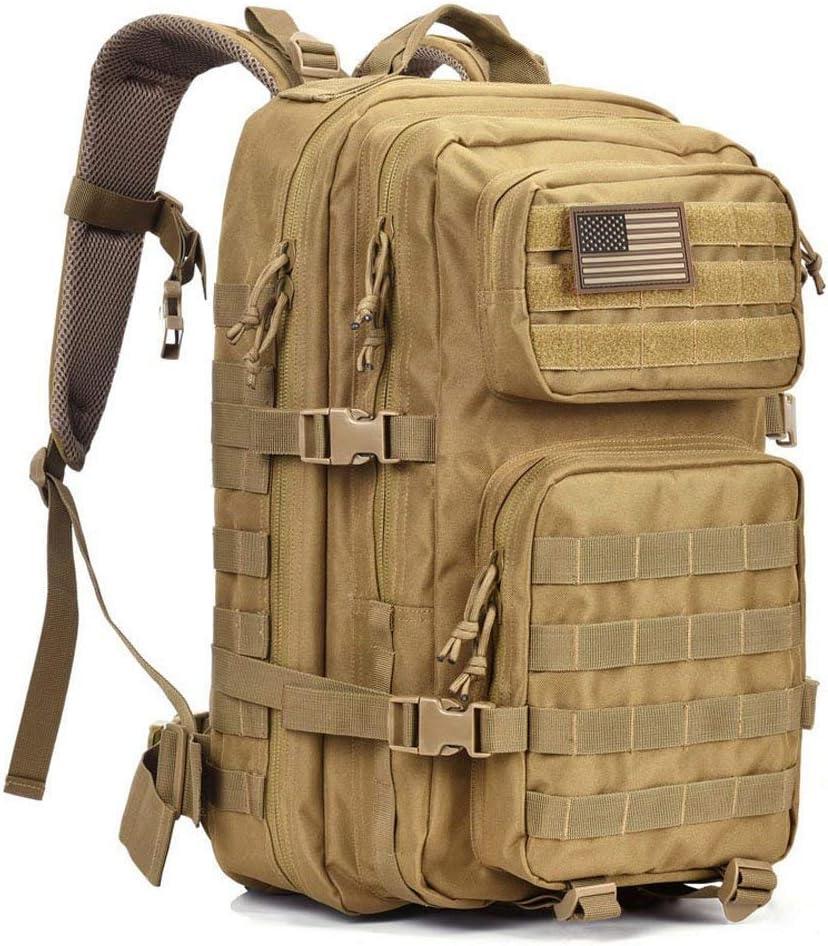 REEBOW GEAR Military Tactical Backpack Army 3 Day Assault Pack Molle Bag Rucksack (Tan)