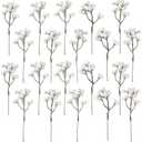 Crafare 10 Pack Artificial Berry Stems 7 Inch White Holly Berry Picks for Christmas Tree Decoration Wreath Crafts Wedding Gift,Holiday Season,Winter Decor