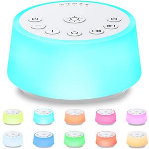 Color Noise Sound Machines with 10 Colors Night Light 25 Soothing Sounds and Sleep White Noise Machine 32 Volume Levels 5 Timers Adjustable Brightness Memory Function for Adults Kids Baby