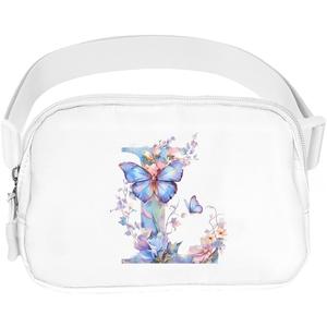 Birthday Gifts for 6 7 8 9 10 11 12 13 14 15 Year Old Girls Gift for Teen Girl Kids Belt Bag Initial Letter Fanny Pack Cute Butterfly Crossbody Bags for Daughter Sister Waist Packs, Initial L