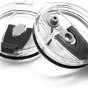 2 Pcs Tumbler Flip Lid for 20oz Water Bottle, Plastic Cup Replacement Cover, Spill Proof for Travel Mug Bottle (Black, Flip)