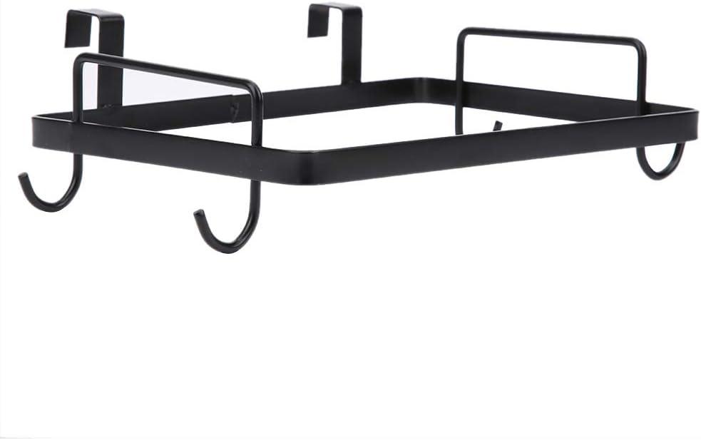 Metal Trash Bag Holder, Trash Bag Holder for Cabinet Door Plastic Bag Holder Over The Cabinet Door Under Sink Garbage Bag Holder Hanging Rubbish Bag Holder for Kitchen, Office, Dorm(black)