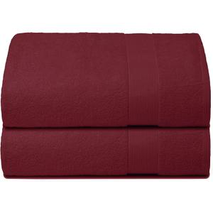 Belizzi Home Premium Cotton Oversized 2 Pack Bath Sheet 35x70-100% Pure Cotton - Ideal for Everyday use - Ultra Soft & Highly Absorbent - Machine Washable - Burgundy
