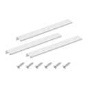 uxcell Cabinet Finger Edge Pull, 3pcs 300mm / 11.81" Aluminum Alloy Back Mount Hidden Cabinet Pulls Concealed Handle for Home Kitchen Drawer Cabinet, Silver