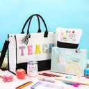 Paterr Teacher Appreciation Gifts Set Thank You Best Teacher Tote Bag & Tumbler End of Year Appreciation Gifts for Women(Cute Style)