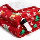 Electric Blanket Heated Throw, Soft Flannel 50"x60" Plaid Heating Blanket with 8 Hours Auto Off 10 Fast Heating Levels Machine Washable Sherpa Heated Blanket with Overheating Protection (Christmas Red)