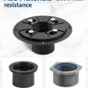 Shower Drain Base, 2-Inch ABS Shower Drain Flange, Shower Floor Drain Base Kits with Threaded Joints and Rubber Joints for 2 Inch Square/Linear Shower Drain Installation