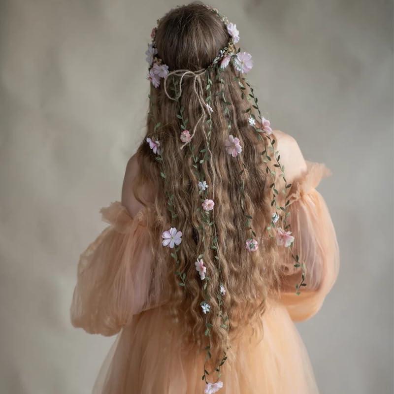 Flower Crowns Wands for WeddingHeadband Hair Wreath Accessory Wedding Veil Flower Crown for Women Headpiece Floral Crown for Women with Wicker (Pink, Adjustable) (1 Count (Pack of 1)) Flower Crowns Wands for WeddingHeadband Hair Wreath Accessory Wedding Veil Flower Crown for Women Headpiece Floral Crown for Women with Wicker (Pink, Adjustable) (1 Count (Pack of 1))