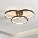 Modern Black LED Ceiling Light, 3-Ring Recessed Fixture for Living Room, Bedroom or Dining Room, Stylish and Energy-Saving Design, Easy to Install