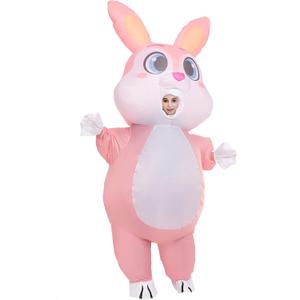 Spooktacular Creations Inflatable Costume Women, Pink Bunny Full Body Blow up Costume, Deluxe Halloween with a pair of Gloves for Adult Halloween Easter Themed Parties
