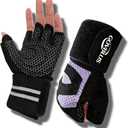 Workout Gloves for Men and Women,Gym Gloves for Weight Lifting with Wrist Support,Exercise,Rock Climbing, Biking,Training,Fitness,Pull up,Fingerless, Breathable and Snug fit
