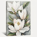 DRLWGTY White Flower Canvas Wall Art, Botanical Framed Wall Decor Aesthetic with Handmade Yellow Crystal Accents, Ready to Hang for Bedroom, Bathroom, and Living Room (Flower A, 24*32 in, Wrapped Canvas)
