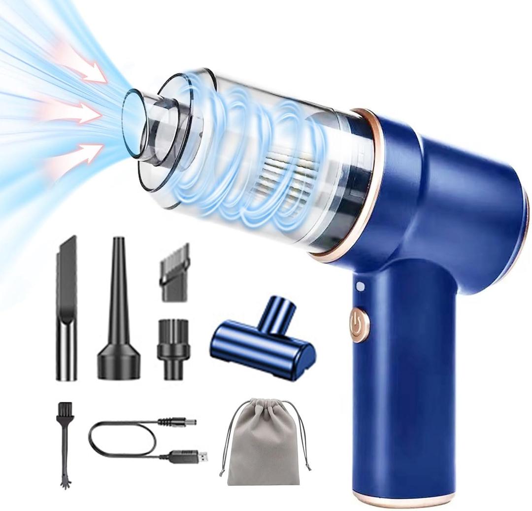 Cordless Handheld Vacuum Cleaner, 120W 9000PA 2-in-1 Rechargeable Car Vacuum with LED Light Portable Vacuum Cleaner for Car/Home/Office/Pet Hair