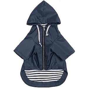 Dog Raincoat rain Jacket Raincoat Dogs Waterproof Small Medium Breeds Zip Closure Storage Pocket Harness Hole Blue  M