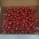 24 Pack Christmas Glitter Berries Stems, 8.5 Inch Artificial Christmas Picks, Berry Branches for Christmas Tree Ornaments, DIY Wreath, Crafts, Holiday and Party Decor (Red)