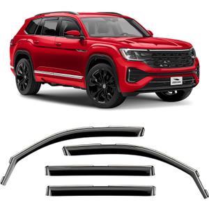 Voron Glass in-Channel Extra Durable Rain Guards for Volkswagen Atlas 2018-2025, Window Deflectors, Vent Window Visors, 4 Pieces - 200256