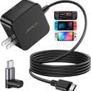 JSAUX 45W USB C Charger for Steam Deck/OLED, 5FT Cable Type C PD 3.0 45 Watt Fast Charging Compatible with Steam Deck, Switch/OLED, iPhone Air/17/16/15, Samsung S25 S24 S23 S22, Pixel, iPad, MacBook