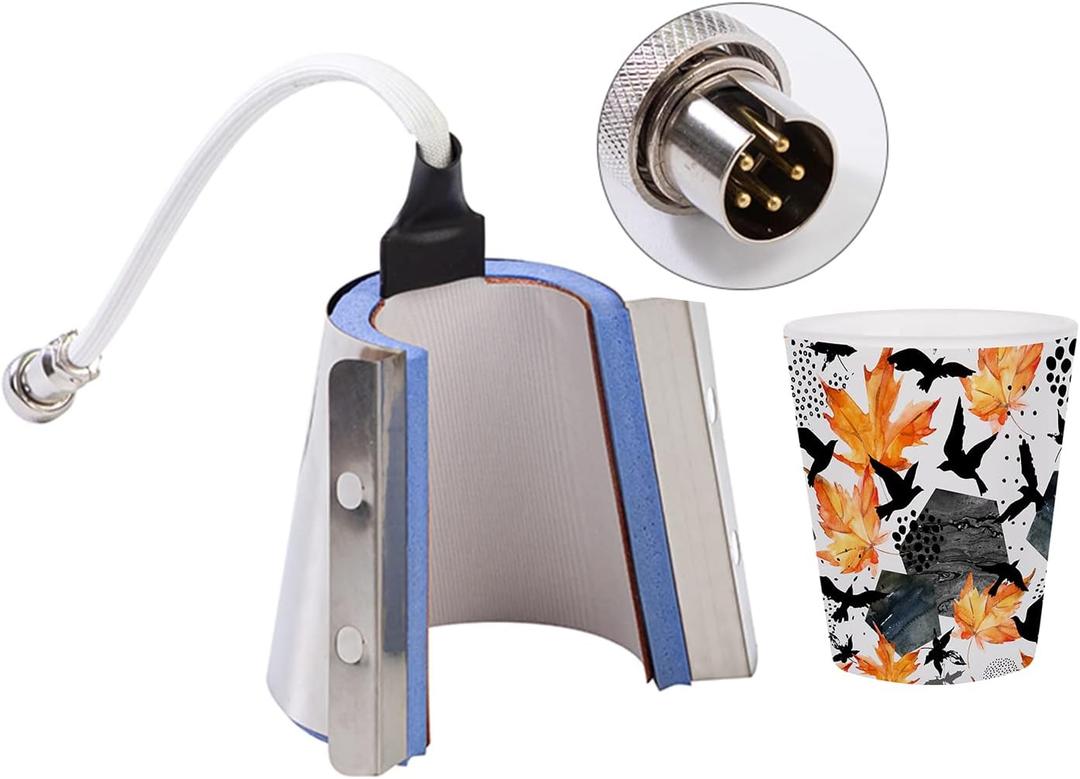 PYD Life 5 Pin 1.5 OZ Tapered Shot Glasses Press Attachment for 1.5 OZ Sublimation Glass Ceramic Shot Glasses Tumbler Press Replacement Heater