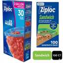 Ziploc Gallon Food Storage Freezer Bags 30ct and Ziploc Sandwich 100 ct