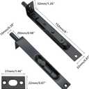 4 Pack 6 Inch Stainless Steel Door Flush Bolt Latch, French Door Lock Latch L Type Lever Action Flush Bolt (Black)
