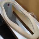 Honyee 55" x 24" Wall Mirror, Flannel Wrapped Wooden Frame Wavy Mirror, Irregular Mirror Hanging for Cloakroom/Bedroom/Living Room, Milk Tea