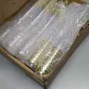 Zcaukya 100 Plastic Champagne Flutes, 4.5oz Clear Disposable Hard Stemware Cups with Golden Rim, Plastic Champagne Glasses for Wedding, Graduation Party, Bridal Shower, Birthday Party